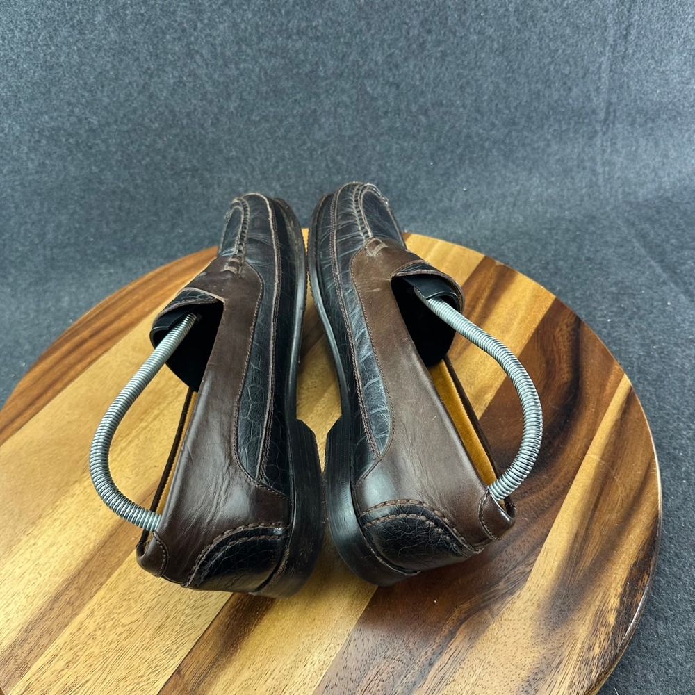 Cole Haan Country Mens 9.5 D Two Tone Croc Embossed Leather Penny Loafers 3118 - Picture 8 of 12